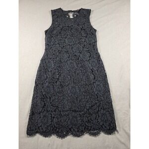 Banana Republic Floral Lace Sleeve Less  Above Knee Blue Womens sz‎ 8